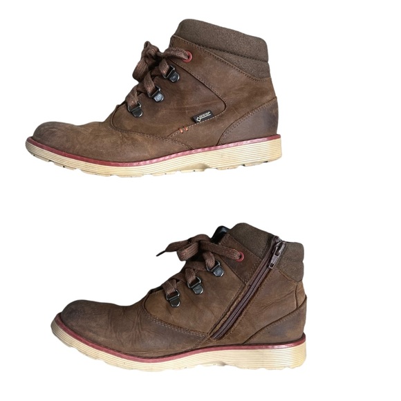Clarks Brown Leather Lace Up Ankle Boot - Picture 1 of 6